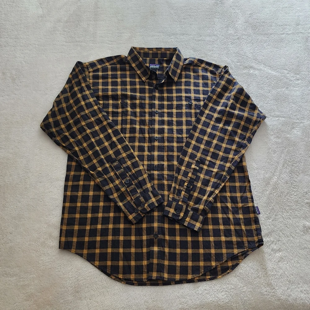 Patagonia Long-Sleeve Chima Cotton Shirt, Men's Large, EUC - Pine Lodge/Black - Picture 10 of 10